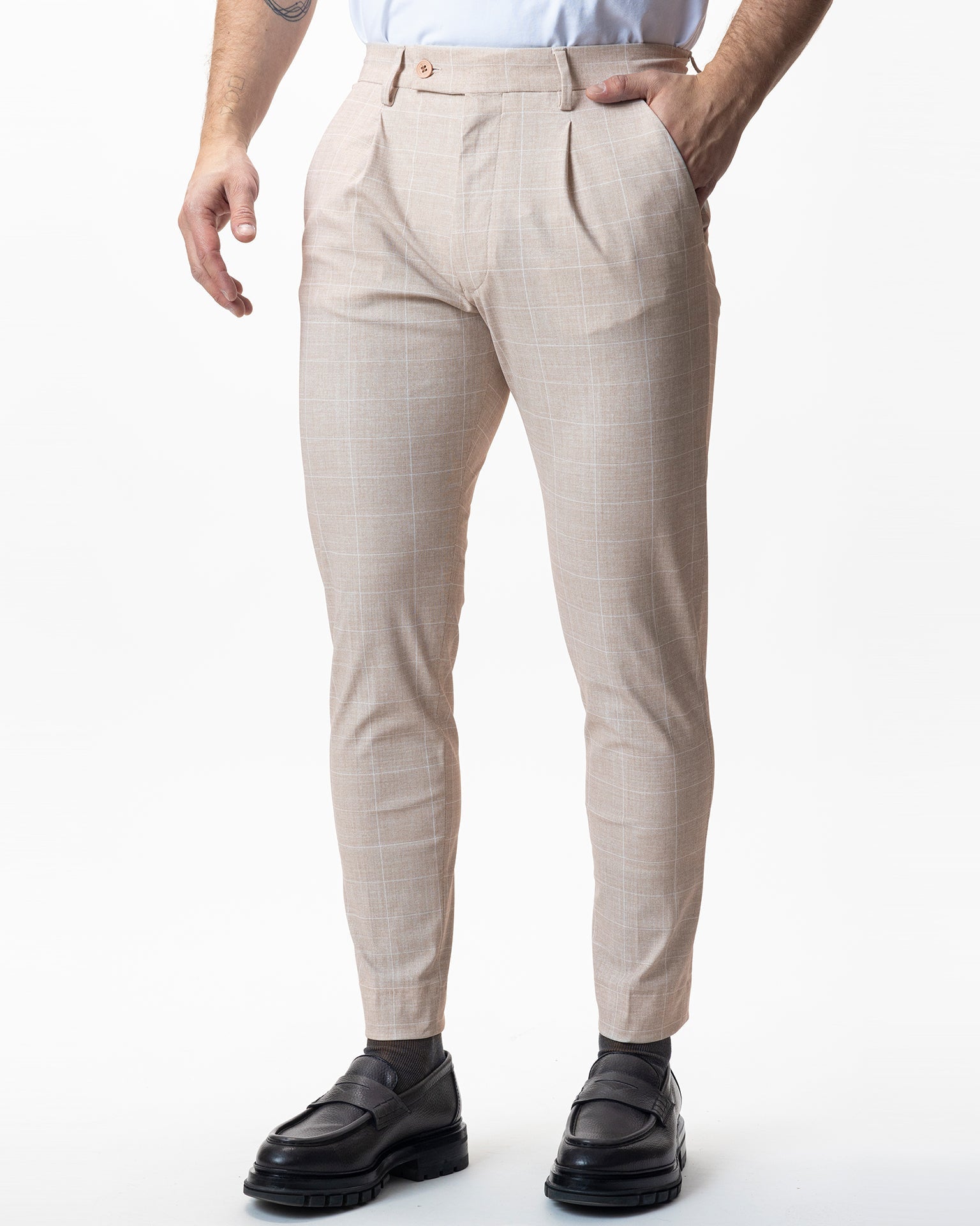IOS PANTS modern - BEIGE KARO
