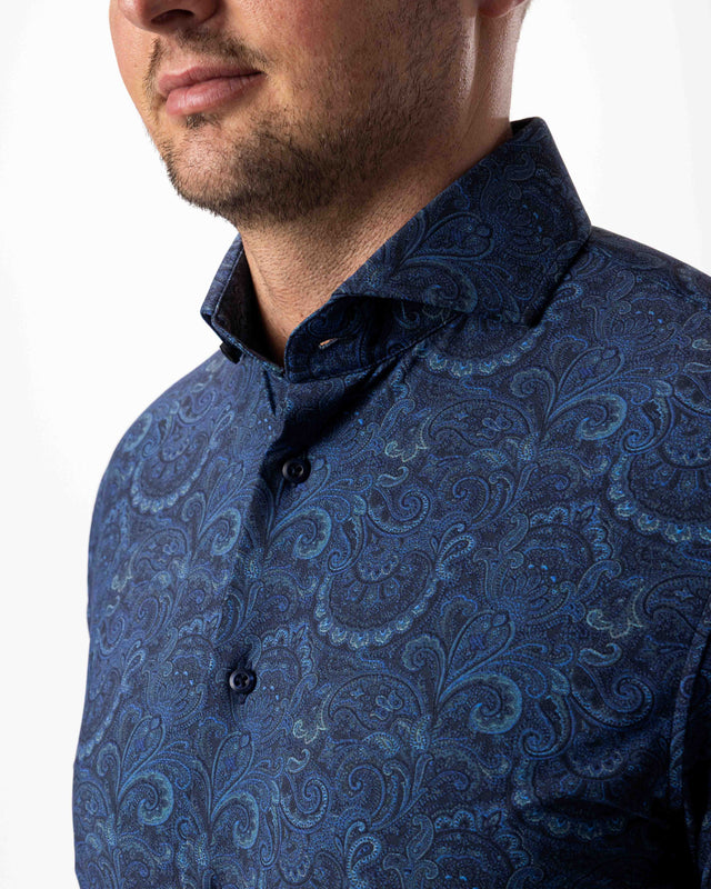 IOS SHIRT - AQUA PAISLEY