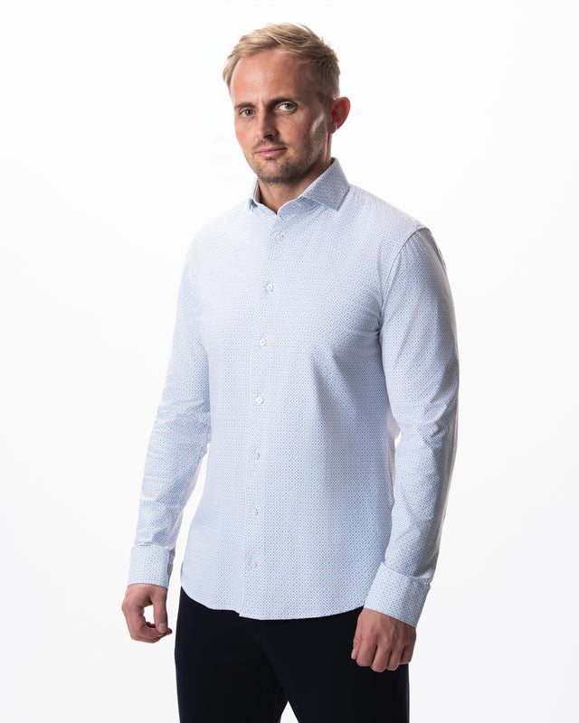 IOS SHIRT - SOFT OLIVE GREEN DESIGN LIGHT BROWN