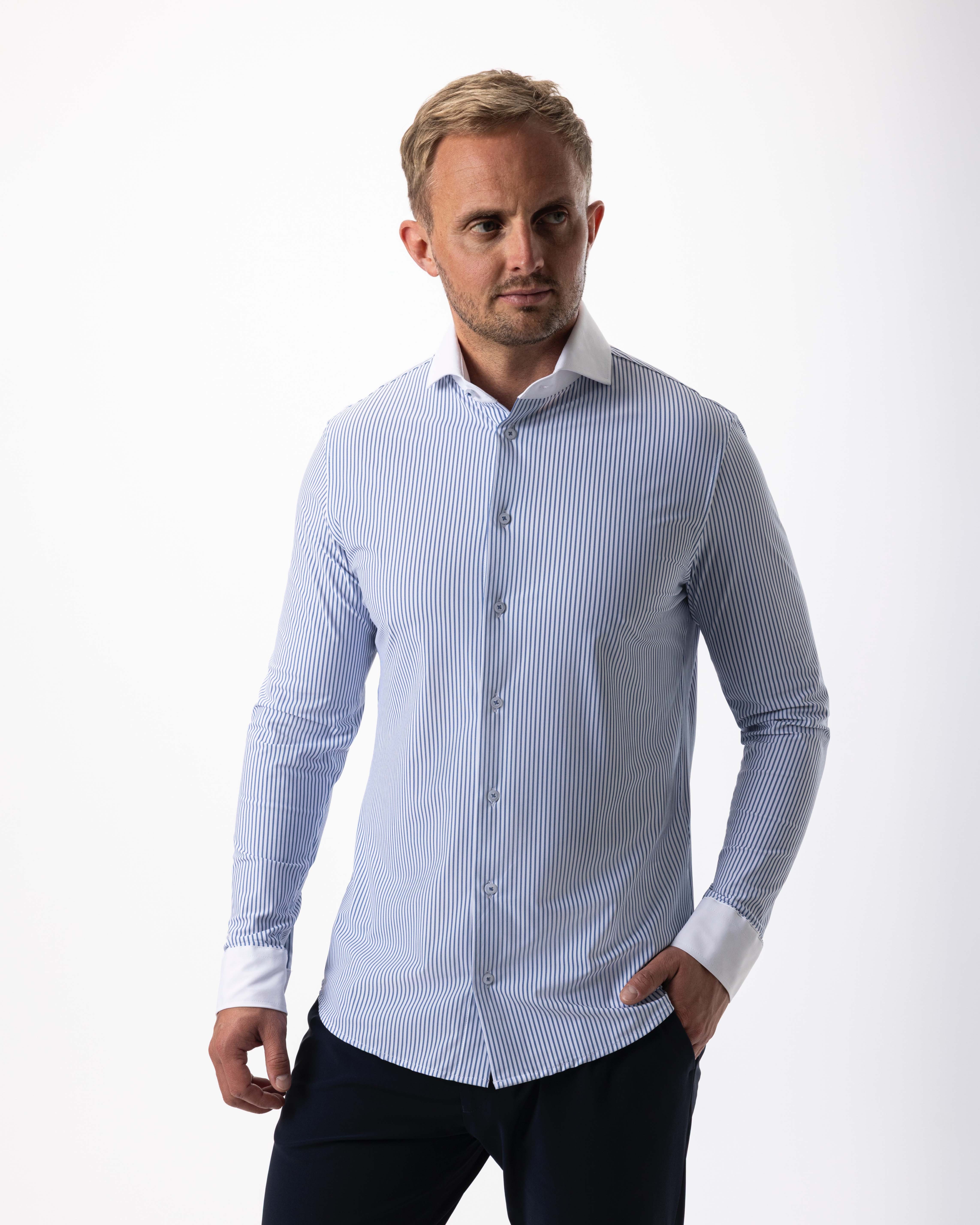 IOS SHIRT - STREIFEN KONTRAST-KRAGEN