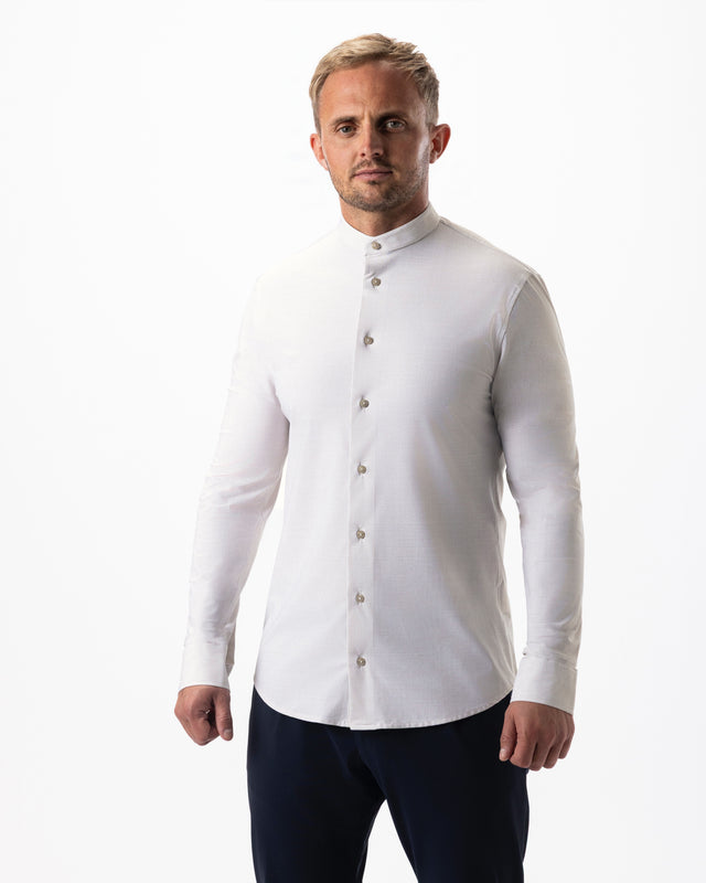 IOS SHIRT stand up - IVORY STRUCTRURED