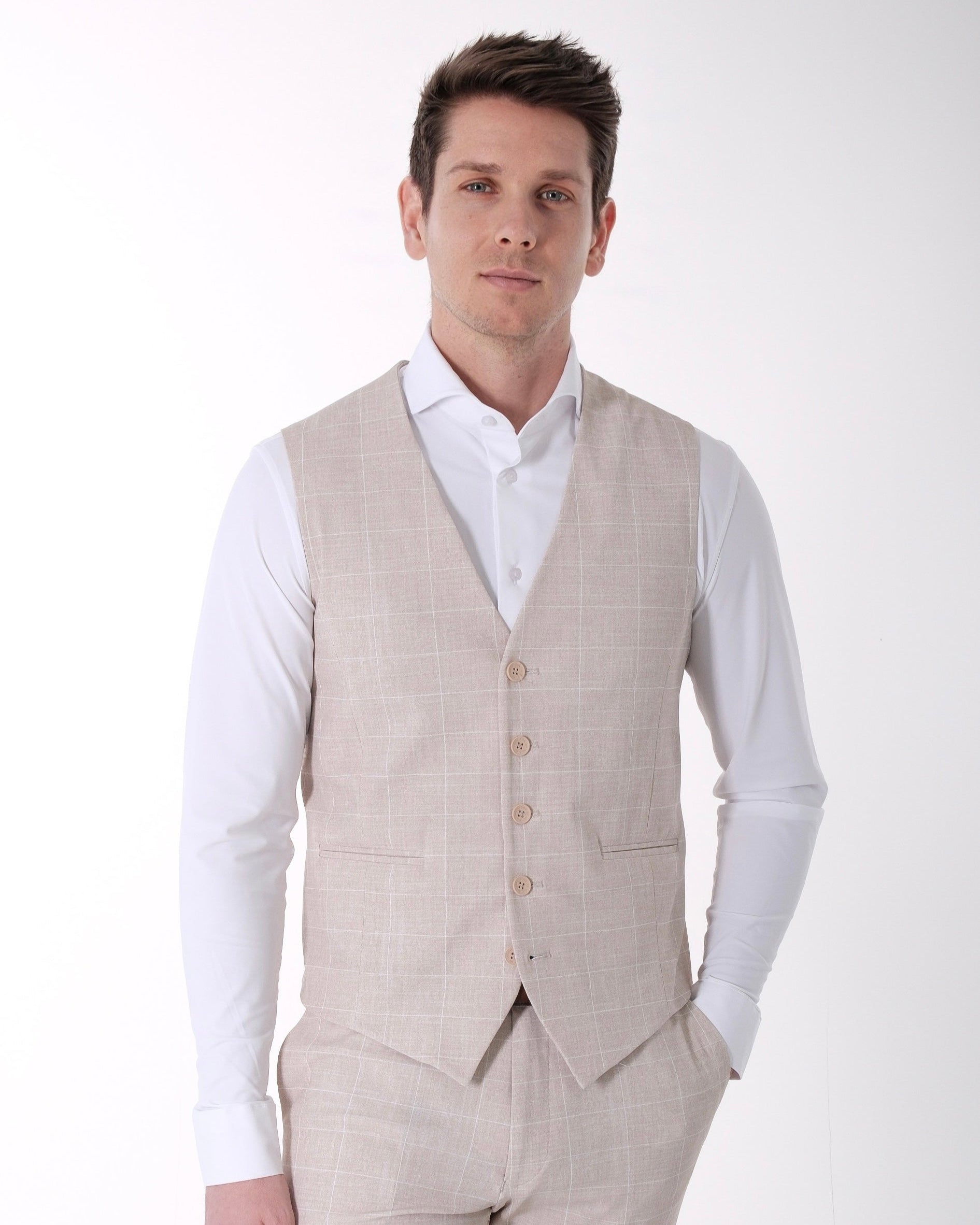 IOS VEST classic - BEIGE KARO