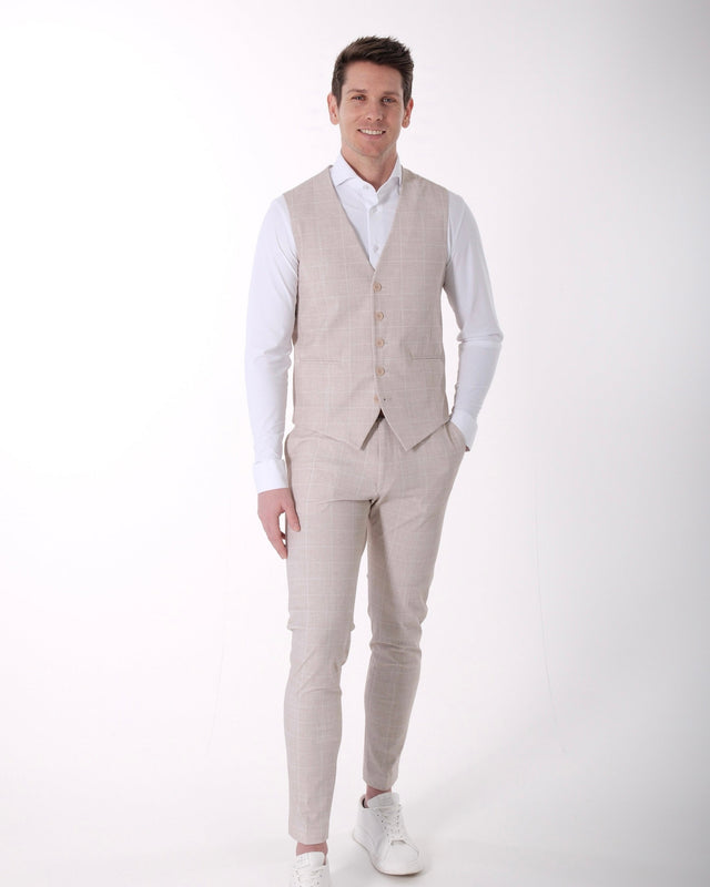 IOS VEST classic - BEIGE KARO