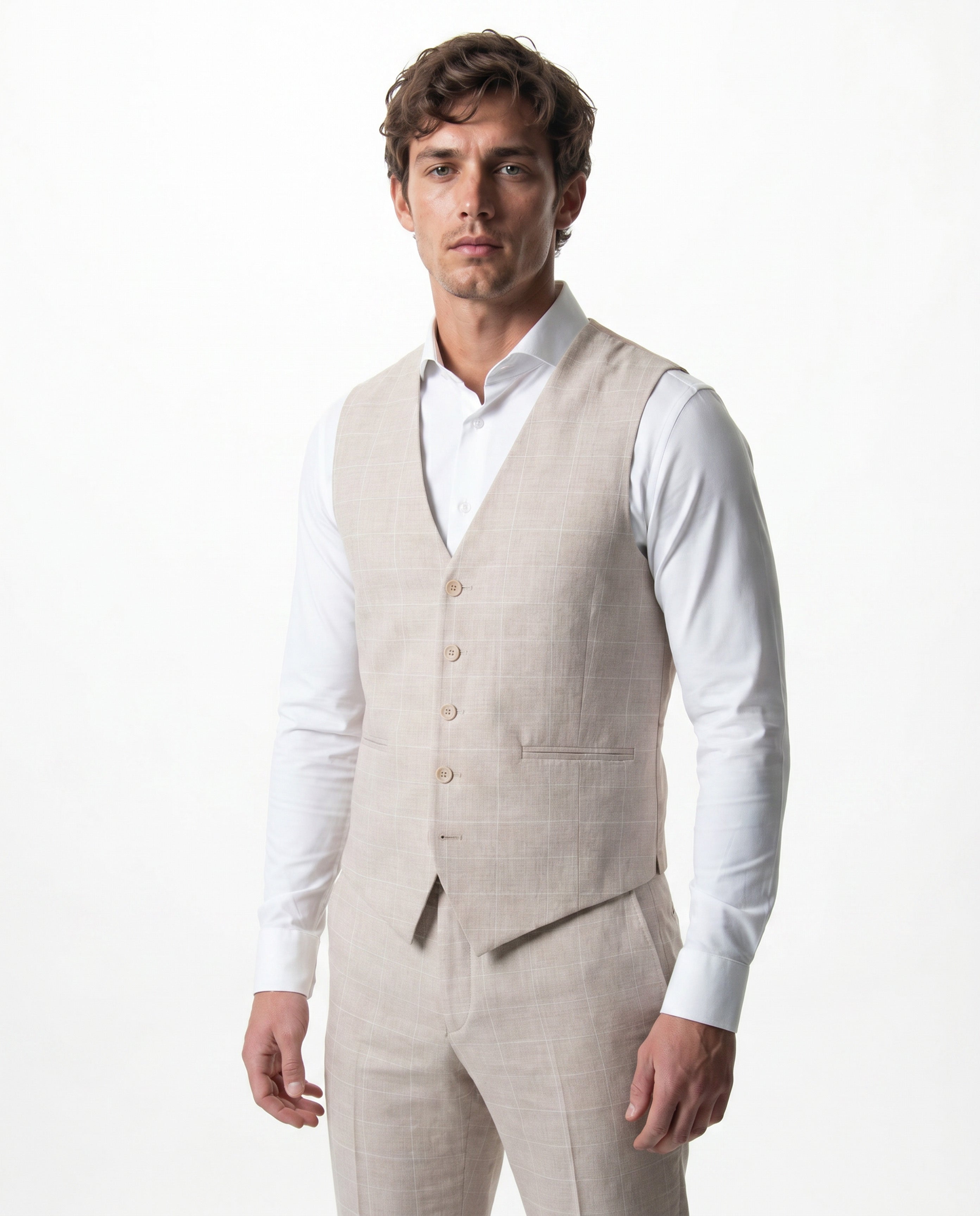 IOS VEST classic - BEIGE KARO