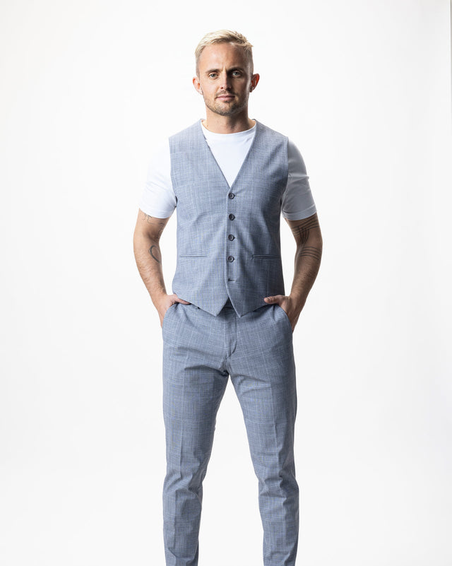 IOS VEST classic - LIGHT GREY KARO