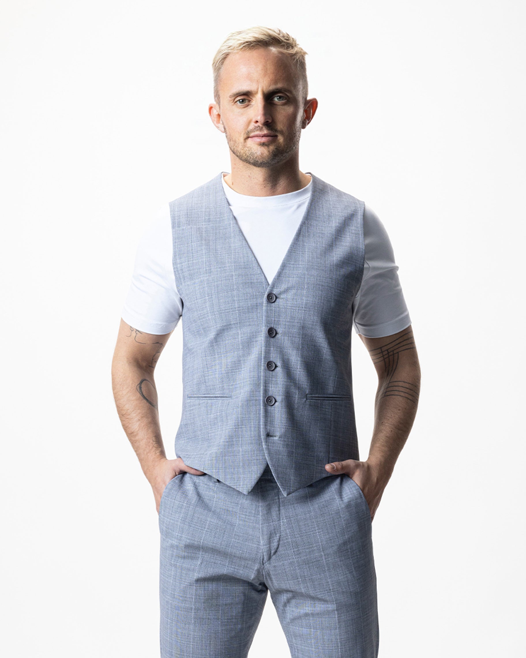 IOS VEST classic - LIGHT GREY KARO