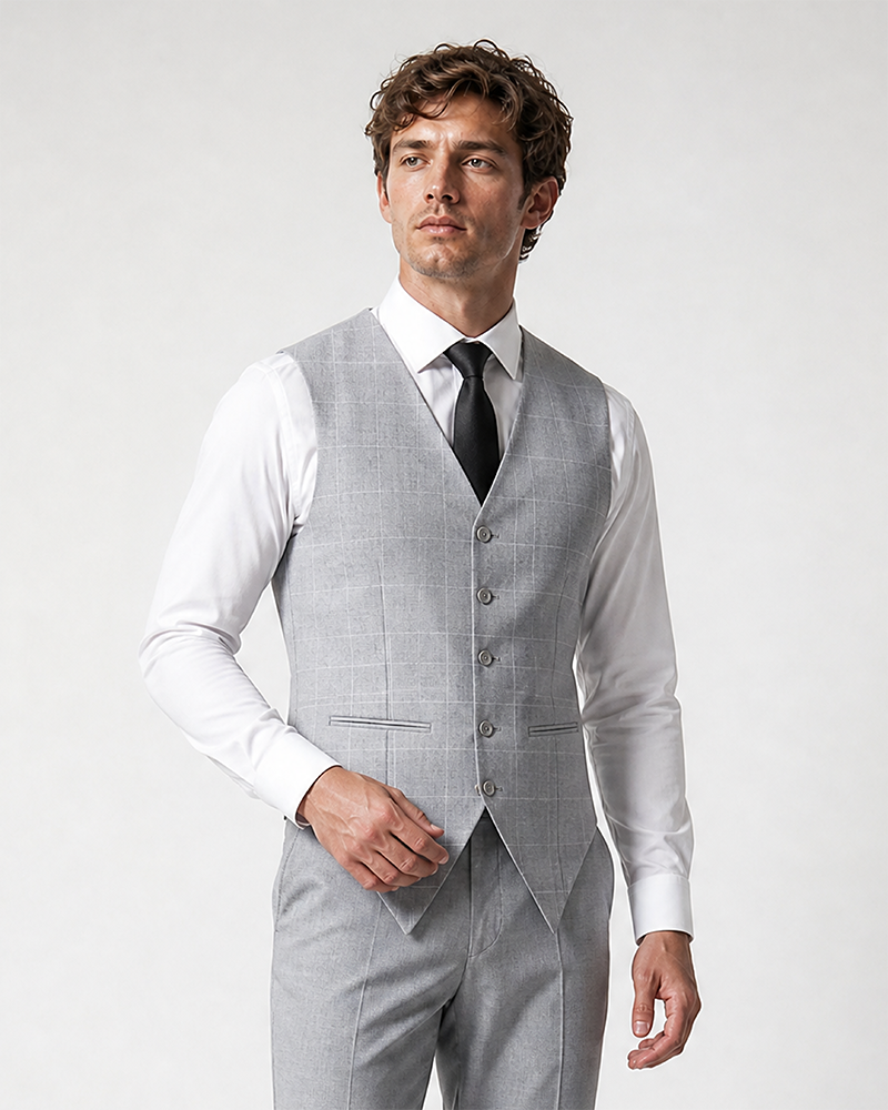 IOS VEST classic - LIGHT GREY KARO