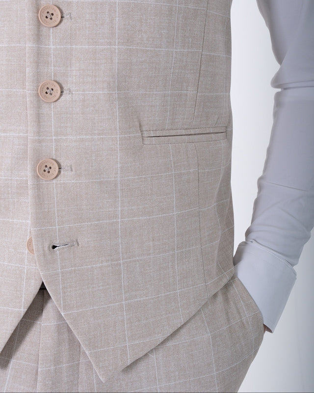 IOS VEST classic - BEIGE KARO