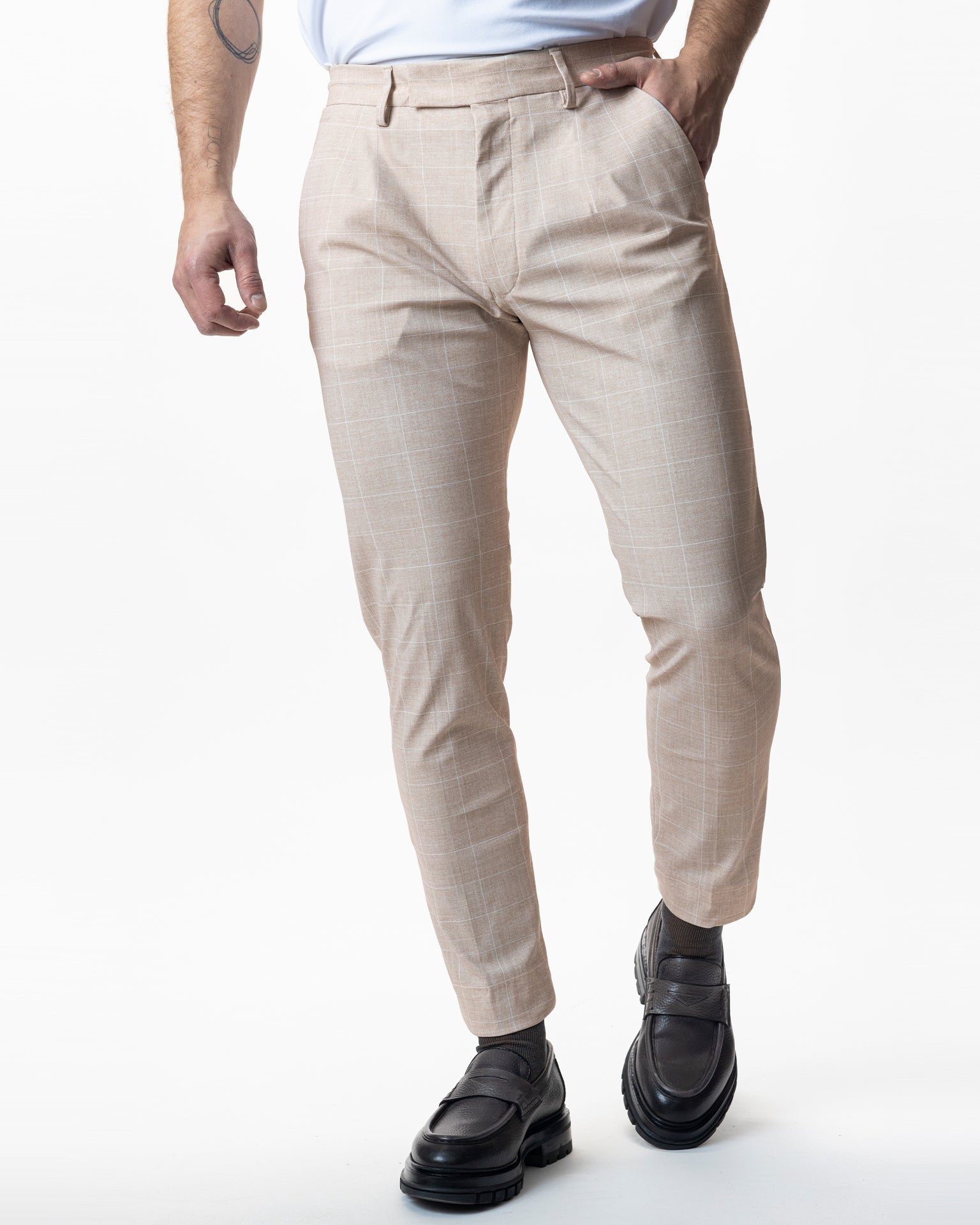 IOS PANTS classic - BEIGE KARO