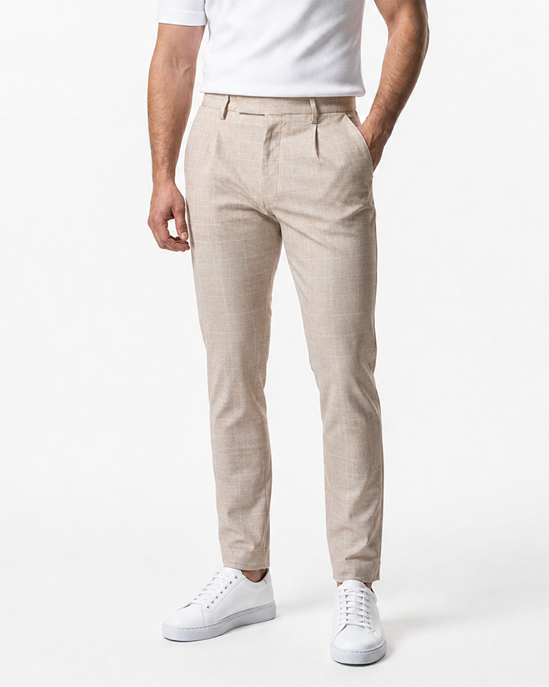 IOS PANTS classic - BEIGE KARO
