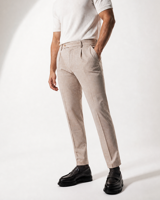IOS PANTS modern - BEIGE KARO secret