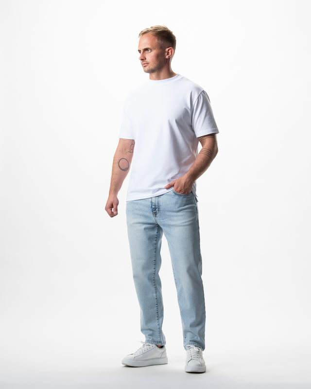 IOS JEANS straight - LIGHT BLUE BLEACHED WASH