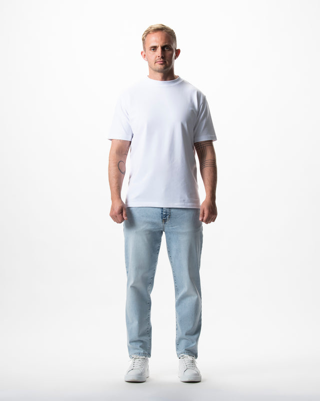 IOS JEANS straight - LIGHT BLUE BLEACHED WASH