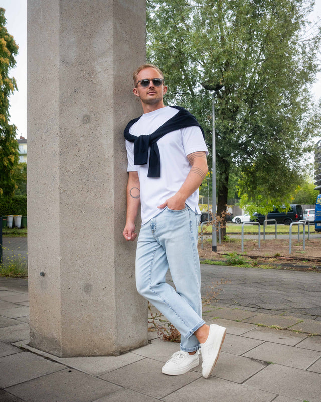 IOS JEANS straight - LIGHT BLUE BLEACHED WASH