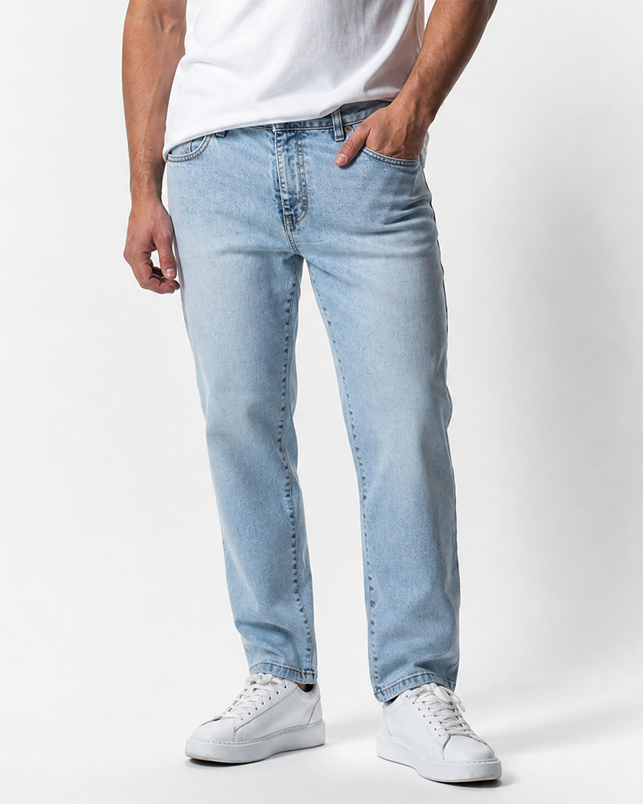 IOS JEANS proste - JASNONIEBIESKI SPRANY JEANS
