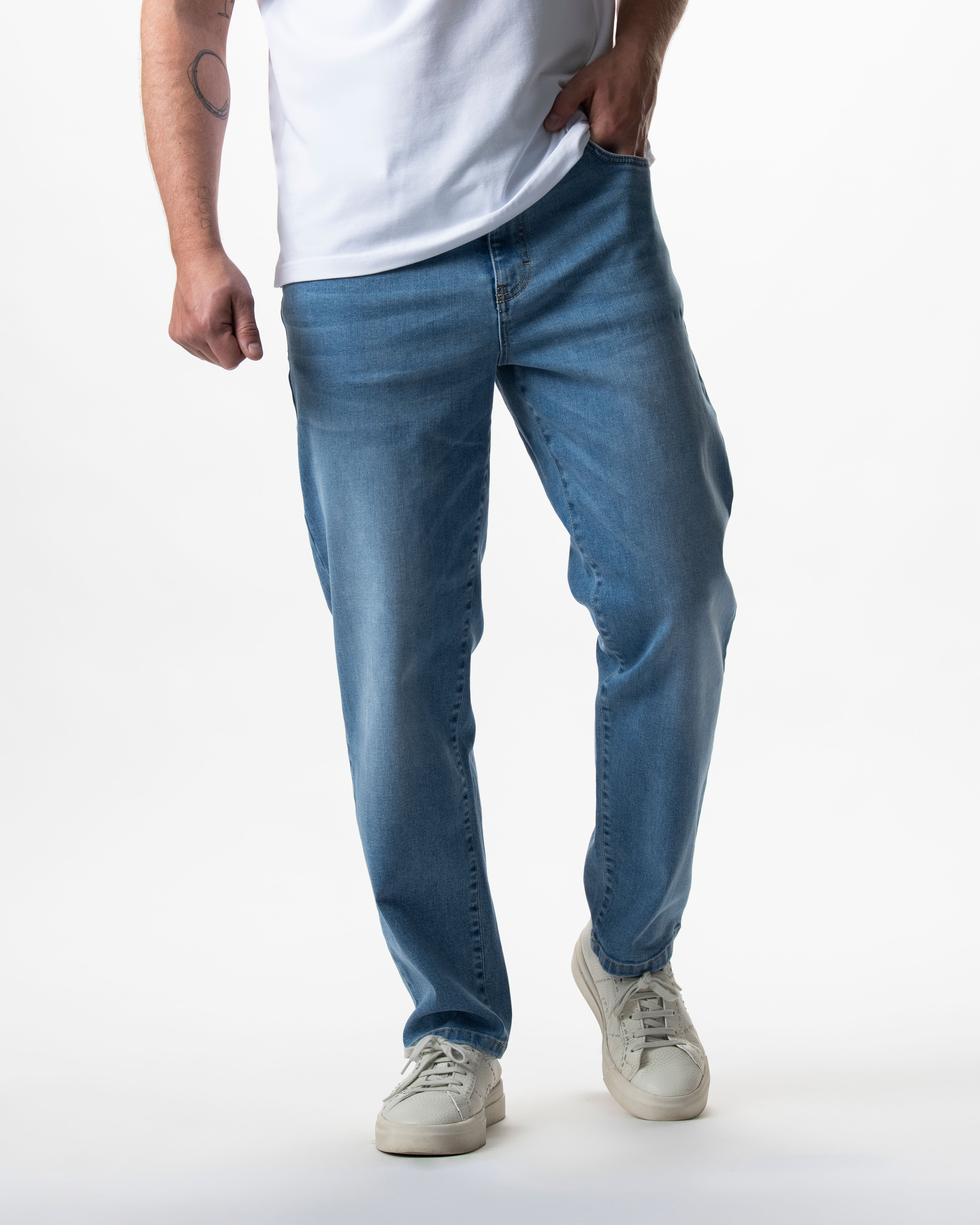 IOS JEANS straight - MID BLUE USED