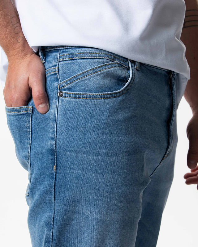 IOS JEANS straight - MID BLUE USED