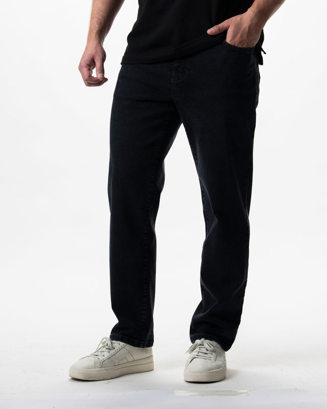 IOS JEANS straight - DARK GREY STONE WASH