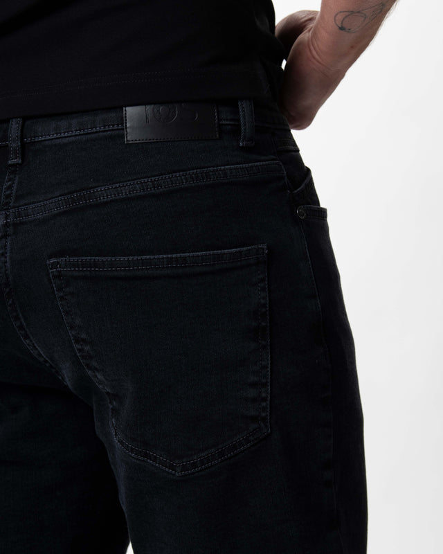 IOS JEANS straight - DARK GREY STONE WASH