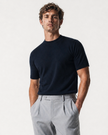 IOS KNITTED T-SHIRT - NAVY
