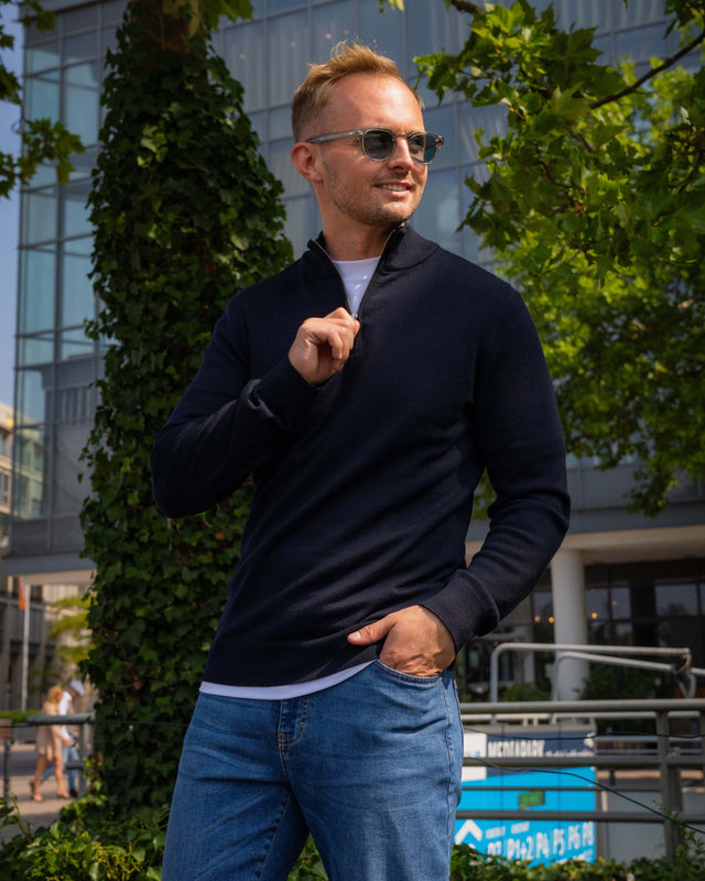 IOS TURTLE zip merino - NAVY