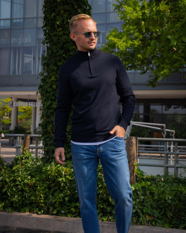IOS TURTLE zip merino - NAVY