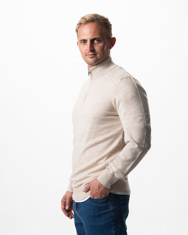 IOS TURTLE zip merino - IVORY MEL.