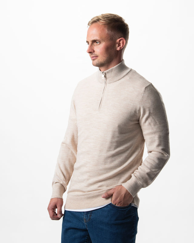 IOS TURTLE zip merino - IVORY MEL.