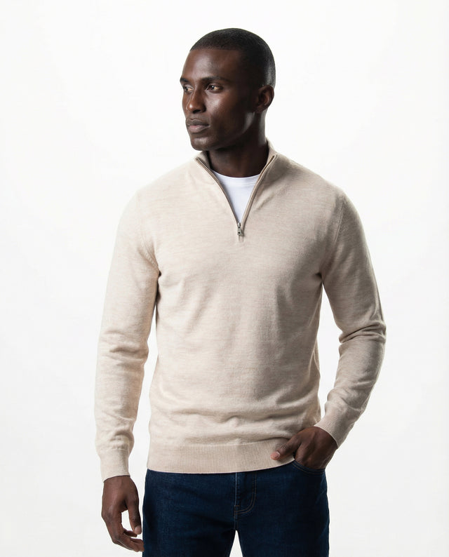 IOS TURTLE zip merino - IVORY MEL.