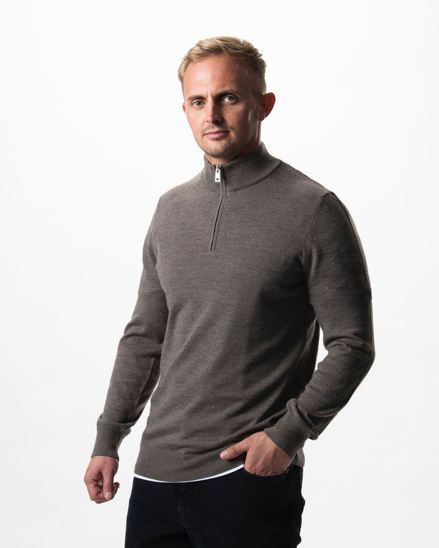 IOS TURTLE zip merino - BRAUN MEL.