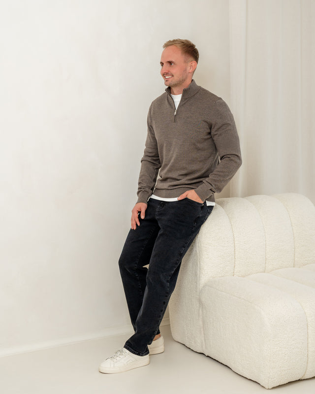 IOS TURTLE zip merino - BRAUN MEL.