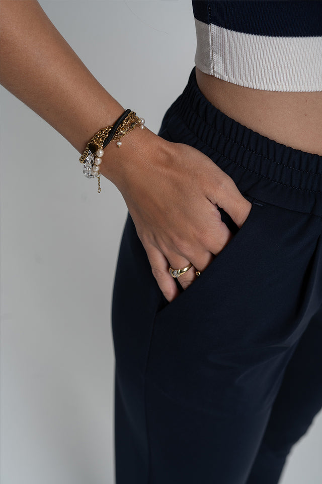 IOS PANTS easy chic - NAVY