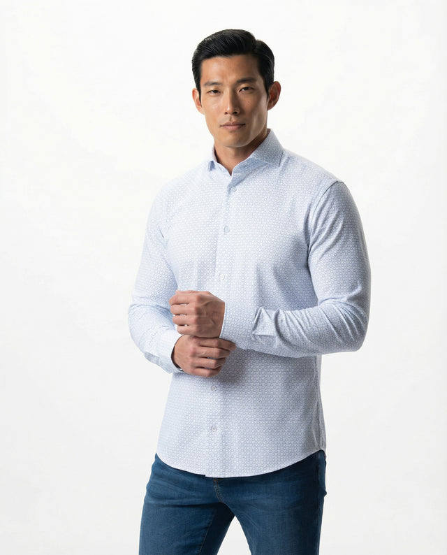 IOS SHIRT - ICE BLUE MINIMAL DESIGN