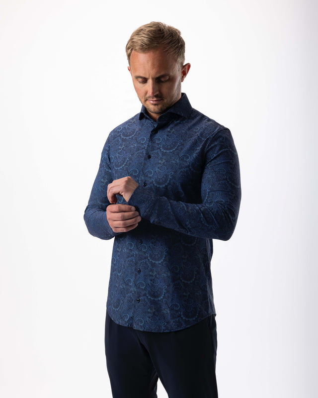IOS SHIRT - AQUA PAISLEY