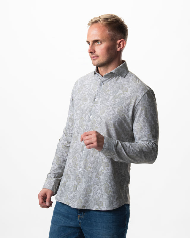 IOS SHIRT - LIGHT KHAKI PAISLEY