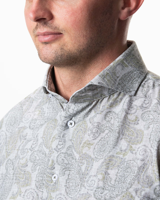 IOS SHIRT - LIGHT KHAKI PAISLEY