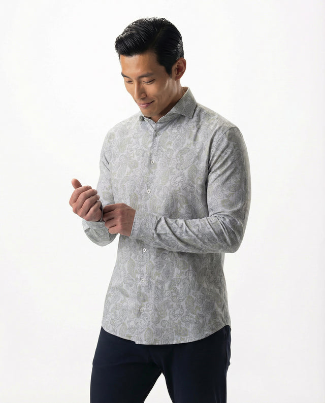 IOS SHIRT - LIGHT KHAKI PAISLEY