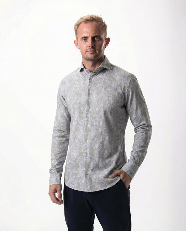 IOS SHIRT - LIGHT KHAKI PAISLEY