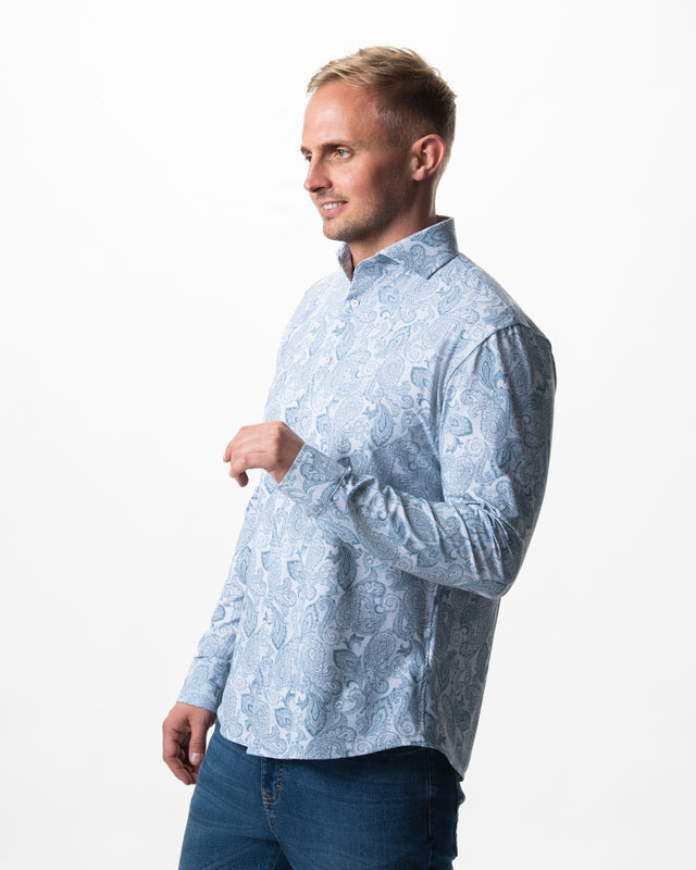 IOS SHIRT - ICE BLUE PAISLEY