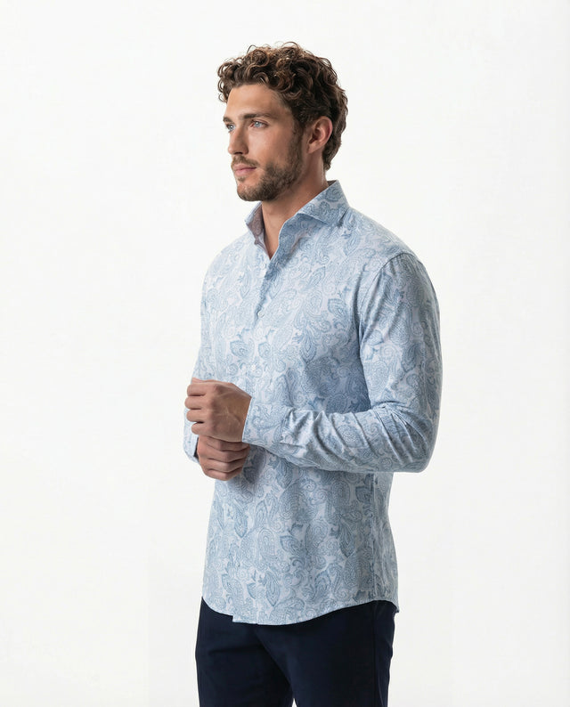 IOS SHIRT - ICE BLUE PAISLEY