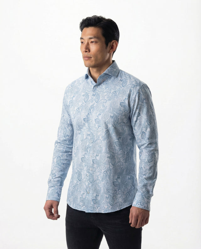 IOS SHIRT - ICE BLUE PAISLEY
