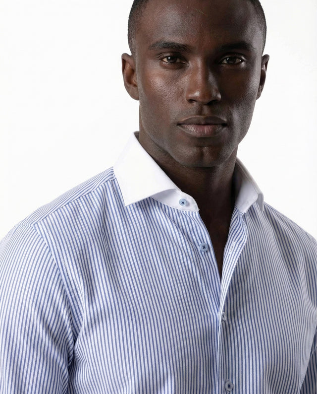 IOS SHIRT - STRIPES CONTRAST COLLAR