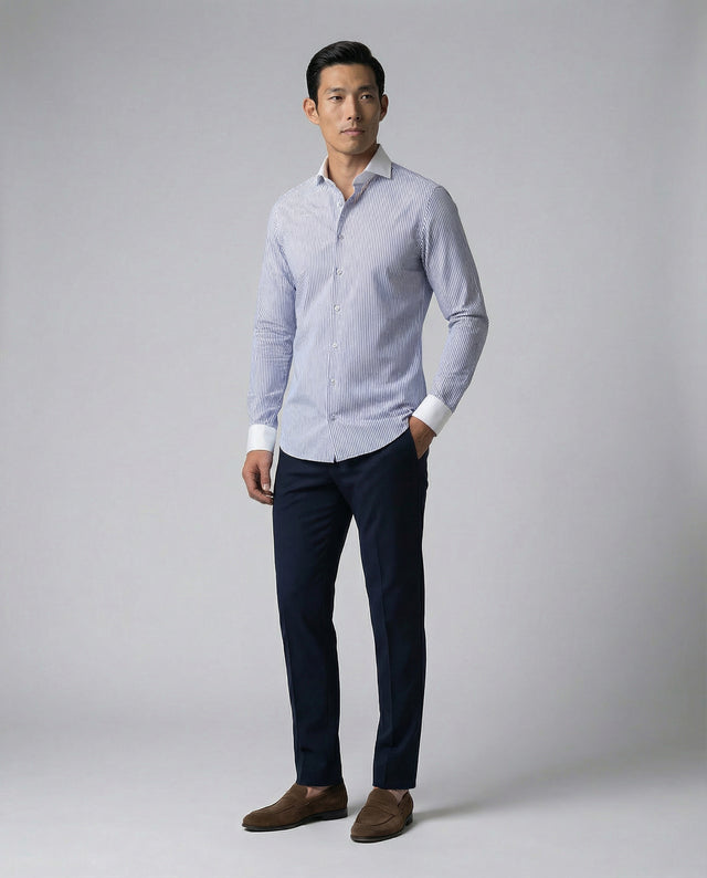 IOS SHIRT - STRIPES CONTRAST COLLAR