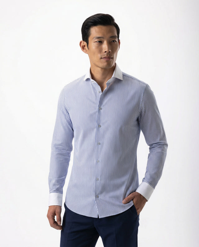 IOS SHIRT - STRIPES CONTRAST COLLAR