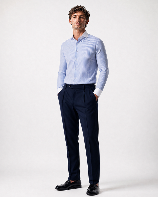 IOS SHIRT - STRIPES CONTRAST COLLAR