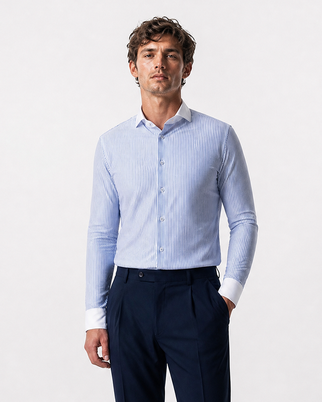 IOS SHIRT - STRIPES CONTRAST COLLAR