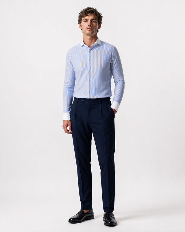 IOS SHIRT - STRIPES CONTRAST COLLAR