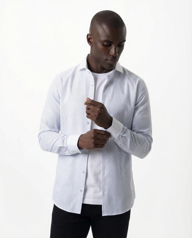 IOS SHIRT - GALAXY BLUE DOTS CONTRAST