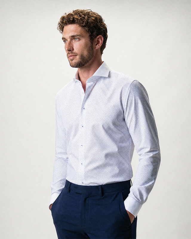 IOS SHIRT - GALAXY BLUE DOTS CONTRAST