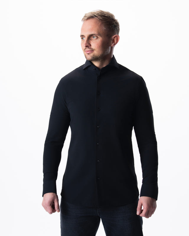 IOS SHIRT - BLACK PIQUÉ